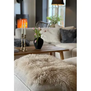 Hollert Fellteppich, Tierform, Lammfell Tibet Beige lockig kuschelig weich beige 80 cm