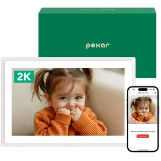 Pexar by Lexar 2K Digital Photo Frame, FAZ Kaufkompass Test Winner, 11 Inch Anti-Glare IPS Touch Screen, Wi-Fi Digital Photo Frame with 32 GB to Give as a Gift, Share Photos/Videos via Frameo App