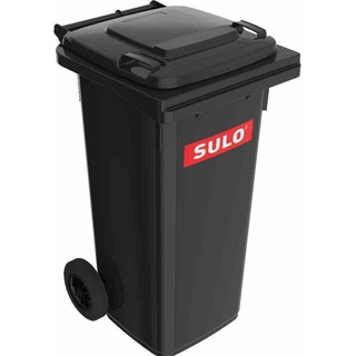 SULO Vario-Müllgroßbehälter, 120 l Fassungsvermögen, aus Kunststoff in Farbe grau, 50,5x55x94,5 cm, Abfalleimer, Grau