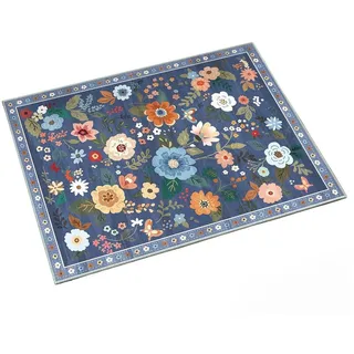 Agger Fußmatte Fußmatte mit Blumenmuster, Teppich im Boho-Stil, Landhausstil-Türmatte für Wohnzimmer, Kinderzimmer, Schlafzimmer