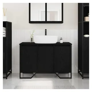 vidaXL Waschbeckenunterschrank Schwarz Eichen-Optik 91 x 35 x 60 cm
