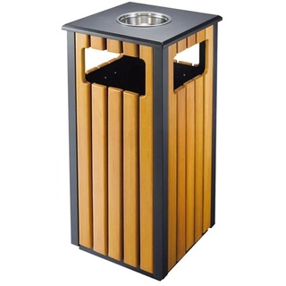 García-Pou 158.73 Papierkorb Außen, 35 x 35 x 81 cm, 1 Stück, braun Holz