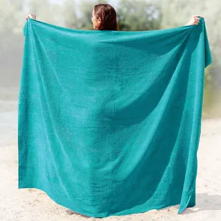 Kapart Strandtuch XXL Türkis, 100% Baumwolle, 155x220cm - XXL Strandhandtuch - Badetuch in Übergröße - Duschhandtuch, Badehandtuch & Saunatuch 100x220cm