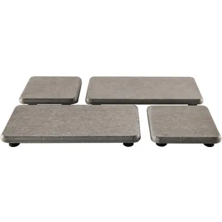 NiuYichee Set mit 4 wasserabsorbierenden Kieselstein-Untersetzern, Kieselgur Erde Seifenhalter, Seifenschale, wasserabsorbierender Stein, Getränkeflaschen, Pflanzen und Kosmetikflaschen (grau)