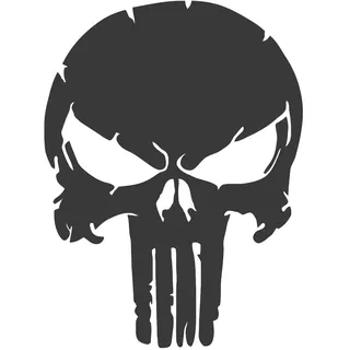 Punisher Wandtattoo Wandaufkleber Schädel Totenkopf Wandsticker Skull (M 28cm(H) x 20cm(B), Betongrau)