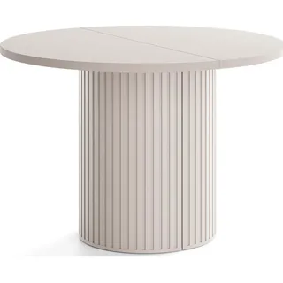 WFL GROUP Runder Esstisch 100 x 76 x 190 cm Sandbeige