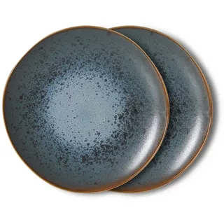 HKLiving - 70's Teller, Ø 17,5 cm, mineral (2er-Set)