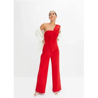 bonprix Overall für festliche Anlässe, One-Shoulder-Design, Slim fit, ärmellos rot XL (48/50)