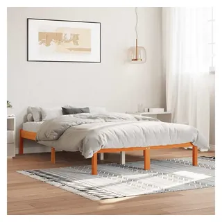 vidaXL Massivholzbett 120 x 200 cm Wachsbraun