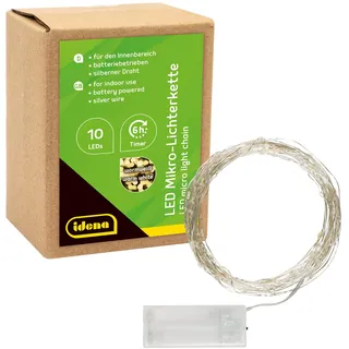 IDENA LED Lichterkette Micro 1,2 m Warmweiß