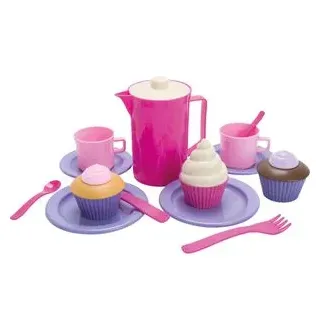 Dantoy Kinderküchen-Zubehör Cupcake-Set im Netz, Mit Besteck, Geschirr und Cupcakes, 20-teilig
