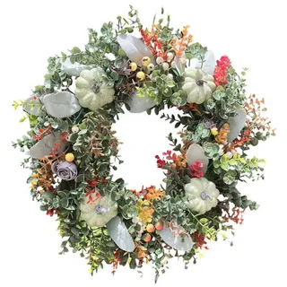 MagiDeal 40.6 cm Künstlicher Herbstkranz Kranz Girlande, Dekorative Kürbis Herbst Kürbis Türkranz für Halloween Deko, Hchzeitsdeko, Wohnzimmer, Party, Bühne