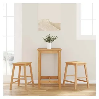 vidaXL Barhocker 2 Stk. Massivholz Gummibaum  beige