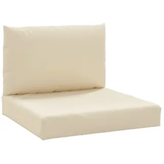 vidaXL Palettenkissen 120 x 80 x 10 cm beige 2-tlg.