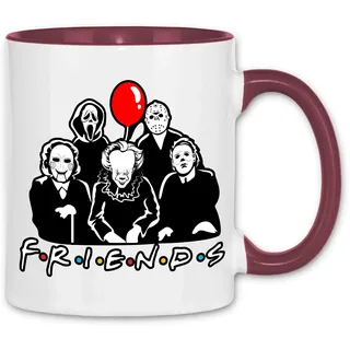 wowshirt Tasse Serienmörder Clown Halloween Horror Film Jason Freitag der 13 Gruselig, Farbe:White - Bordeaux