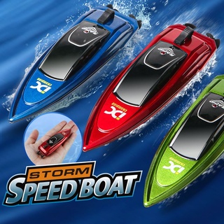 Mini-Fernbedienung Hochgeschwindigkeits-RC-Boot Led Light Palm Speed Boat Sommer-Wasser-Pool-Spielzeug - Grün