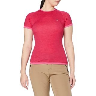 Schöffel Damen Merino Sport Shirt 1/2 Arm W, temperaturregulierendes Unterhemd, atmungsaktives Funktionsunterwäsche-Shirt in Wollqualität, rasberry s, L
