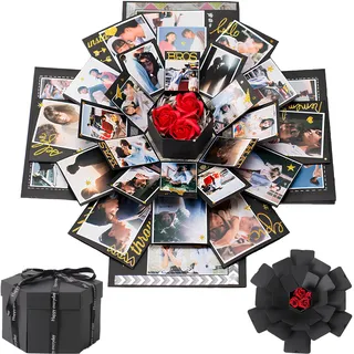Explosionsbox Geschenkbox, Überraschung Box, Explosionsbox Bastelset, Geschenk Box, DIY Handgemachte Foto für Geburtstag, Valentinstag, Weihnachten, Heiratsantrag, Jubiläum, Hochzeit, Muttertag