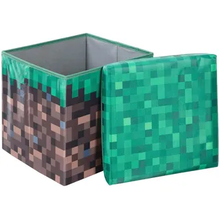 Minecraft Sitz- und Aufbewahrungsbox, Grasblock, klein, Canvas