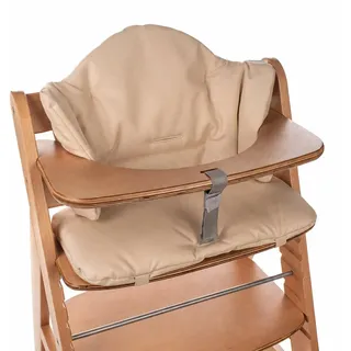 aMami Zweiteiliges Sitzkissen für Hochstuhl Hauck – Handgefertigt – Wasserdichtes Oxford-Gewebe – Antiallergisch – Bequemes Polster mit Klettverschluss - Beige