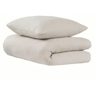 SCHIESSER Lennox Musselin Helltaupe 135 x 200 cm + 80 x 80 cm