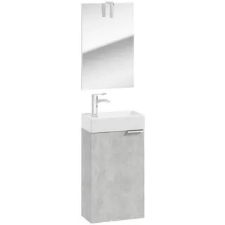 P & B Gästebad, Grau, Holzwerkstoff, 40x60x20 cm, hängend, Badezimmer, Gäste-WC