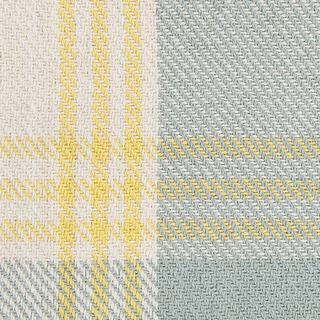 Decke Baumwolle gelb / dunkelgrün 125 x 150 cm kariertes Muster BETALI