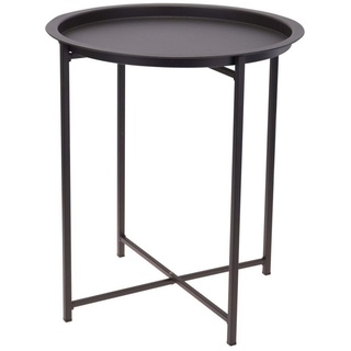 Progarden Beistelltisch Tisch Rund 46,2x52,5 cm Matt-Dunkelgrau (1-St) braun|grau