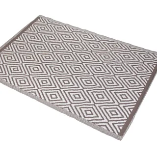 JEMIDI XL XXL Outdoor Außen Terrassen Teppich Terrassentepiche Outdoorteppich Balkonteppich Matte Dekoteppich Außenbereich für draußen Außen Witterungsbeständig Eckig 150x210cm Raute Schokobraun