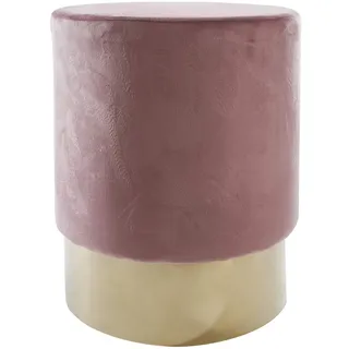 elbmöbel Sitzhocker Hocker Velour Pink Rosa Gold Holzhocker Schemel Polster Fellhocker Sitzpouf