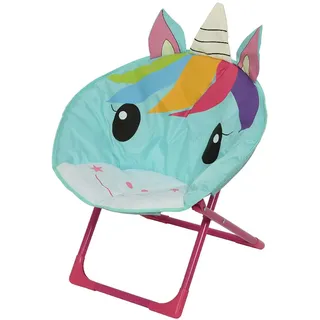 Decoris season decorations Kinderklappstuhl, Klappstuhl / Moonchair Kinder 52x42x48cm Einhorn klappbar blau|rosa