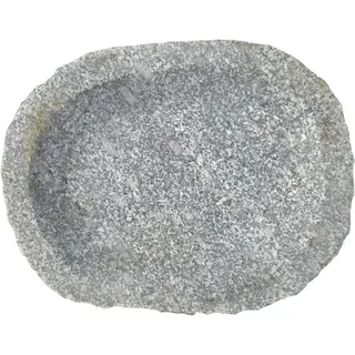 IDYL Granit-Stein Skulptur Vogeltränke Oval | HxBxT 5x30x24 cm | Trinkbecken für Vögel aus massivem Stein | oval | Handarbeit |Stilvolle Garten-Dekoration | Wetterfest | Ohne Dekoration