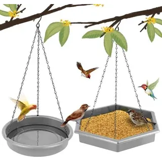 Xl 2-in-1 Vogelfutterstation Für Den Außenbereich Mit Vogeltränken (dunkelgrau)