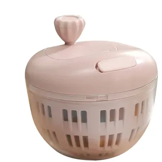 Generisch Schleuder – Salattrockner | 14,5 x 14,5 x 12 cm kompakter Obstreiniger und kleine Salatschleuder für Camping und Picknicks | 1er-Pack Mini-Siebkorb, BPA-frei, Rutschfester Boden, weiß