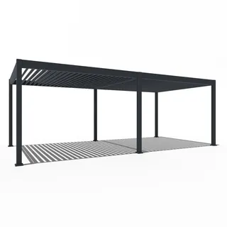 Weide E-Deluxe elektrische Pergola Voll Aliminium  3,6 x 7,2 m anthrazit