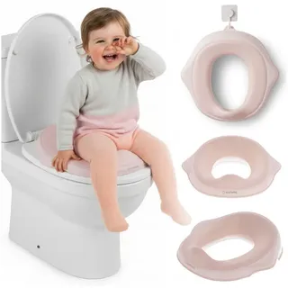 SUN BABY Toilettensitzbezug für Kinder, Rutschfester Toilettensitz, Weiß, Rosa
