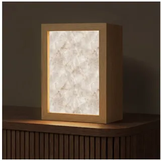 OnlyWow Tischleuchte Lightbox Marmor - Muster - Klassisch, Dimmbar, Farbwechsel, LED, Warmweiß, Kaltweiß, Neutralweiß Einstellbar, Tischlampe, Schreibtischlampe, Desk, Dimmbar, mit Kabel, LED 15 cm x 8 cm x 20 cm