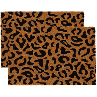 Nicola Spring Coir -Türmatten - 60 X 40cm - Leopard - Pack Von 2
