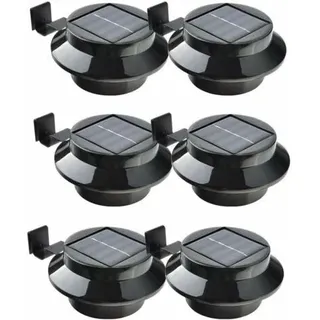 6er-pack Led-solarleuchten Für Dachrinnen, Zäune, Dächer, Gärten, Terrassen Und Wände, Schwarz