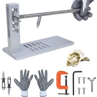 TOOSOAR Oyster Shucker,Stainless Steel Austernmesser,Comercial Austern-Öffner-Kit,für Restaurant und Häuser, Meeresfrüchte Werkzeuge,Silber