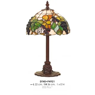 Casa Padrino Tiffany Tischleuchte Ø 22 x H. 36 cm - Handgefertigte Schreibtischleuchte