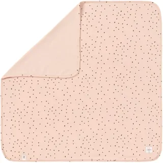 LÄSSIG Baby Schmusedecke Kuscheldecke GOTS zertifiziert weich/Interlock Baby Blanket 80 x 80 cm Dots powder pink