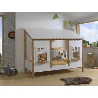 Vipack Hausbett mit Dach 90 x 200 cm Kiefer teilmassiv weiß