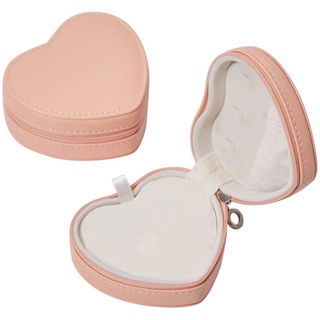 woyufen Schmuckorganizer Etui | Herzförmige Schmuckbox | Tragbare Schmuckbox für Mädchen Ohrringe Ringe Halskette Armbänder Schmuckbox