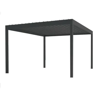 teico group Pergola Pavillon, anthrazit inkl. LED Licht motorisiertem Dach 3x4x2,7m