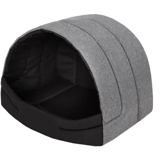 PillowPrim Hundehütte Hundehöhle Hundebett Hundehaus Katzenhöhle Schlafplatz XL - 60x49 cm Grau