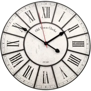 Wall-Art Wanduhr Klassisch Römische Zahlen Ø 40 cm Schwarz-Weiß