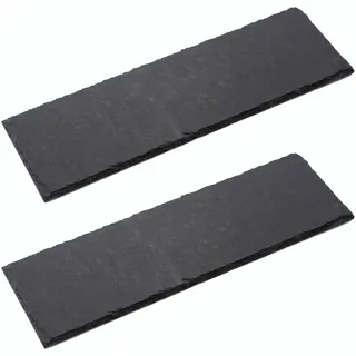 Novaliv 2x Schieferplatten I rechteckig I 40x15x0,5 cm I Schiefer Platten Schieferteller Servierteller Servierplatten Schiefer Teller Set