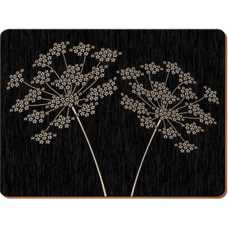 Creative Tops PREMIUM-Platzsets, 4er-Set Tischsets, Tischsets mit Korkrücken und abgerundeten Ecken, Silhouette-Design-Kollektion in Schwarz und Tan, 4 Tischsets, je 40 cm x 29 cm
