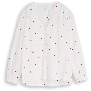 Tom Tailor Klassische Bluse Weiß/Rot L